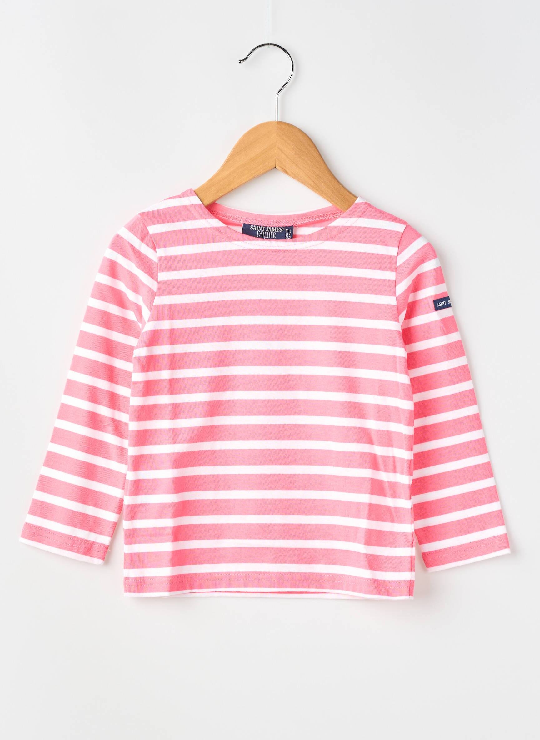 T-shirt stretch manches longues rose SAINT JAMES fille