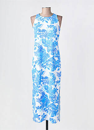 Robe longue imprimé fantaisie sans manche bleu SAINT JAMES femme