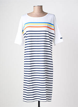 Robe mi-longue manches courtes manches courtes blanc SAINT JAMES femme