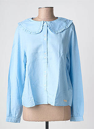 Chemisier tissage crêpe manches longues bleu SAINT JAMES femme