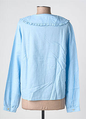 Chemisier tissage crêpe manches longues bleu SAINT JAMES femme