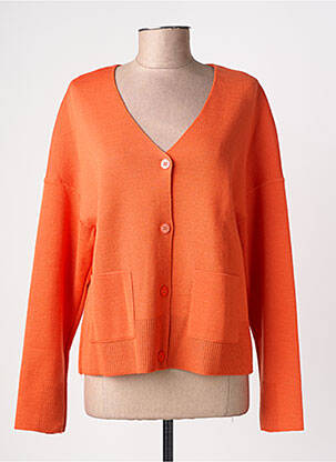 Gilet manches longues col rond orange SAINT JAMES femme