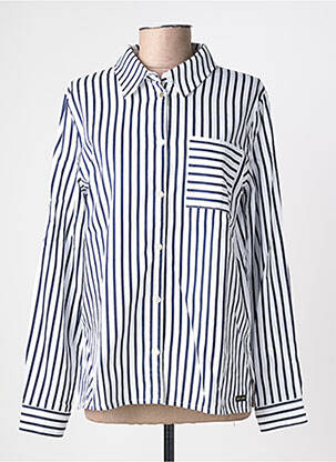 Chemisier coupe droite manches longues bleu SAINT JAMES femme