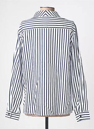Chemisier coupe droite manches longues bleu SAINT JAMES femme