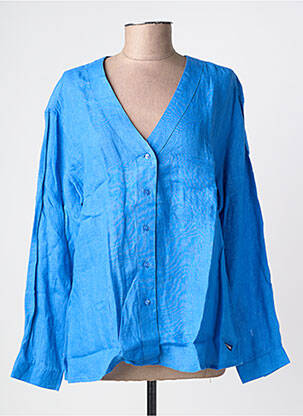 Chemisier tissage crêpe manches longues bleu SAINT JAMES femme
