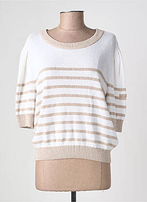 Pull stretch manches 3/4 beige SAINT JAMES femme