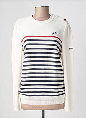 Pull maille souple et aérée manches longues beige SAINT JAMES femme
