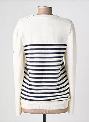 Pull maille souple et aérée manches longues beige SAINT JAMES femme