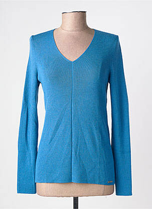 Pull col v manches longues bleu SAINT JAMES femme