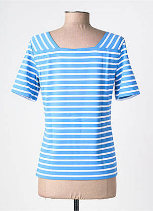 T-shirt stretch manches courtes bleu SAINT JAMES femme