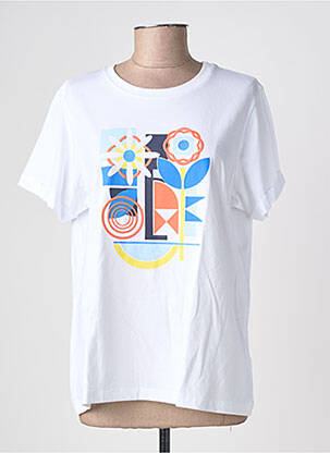 T-shirt sérigraphie floquée manches courtes blanc SAINT JAMES femme
