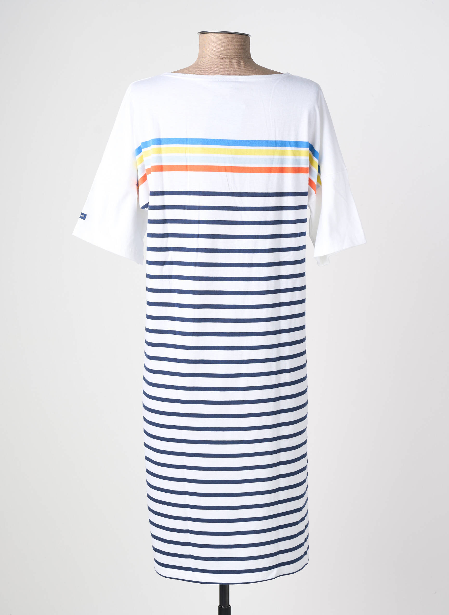 Robe mi-longue manches courtes manches courtes blanc SAINT JAMES femme