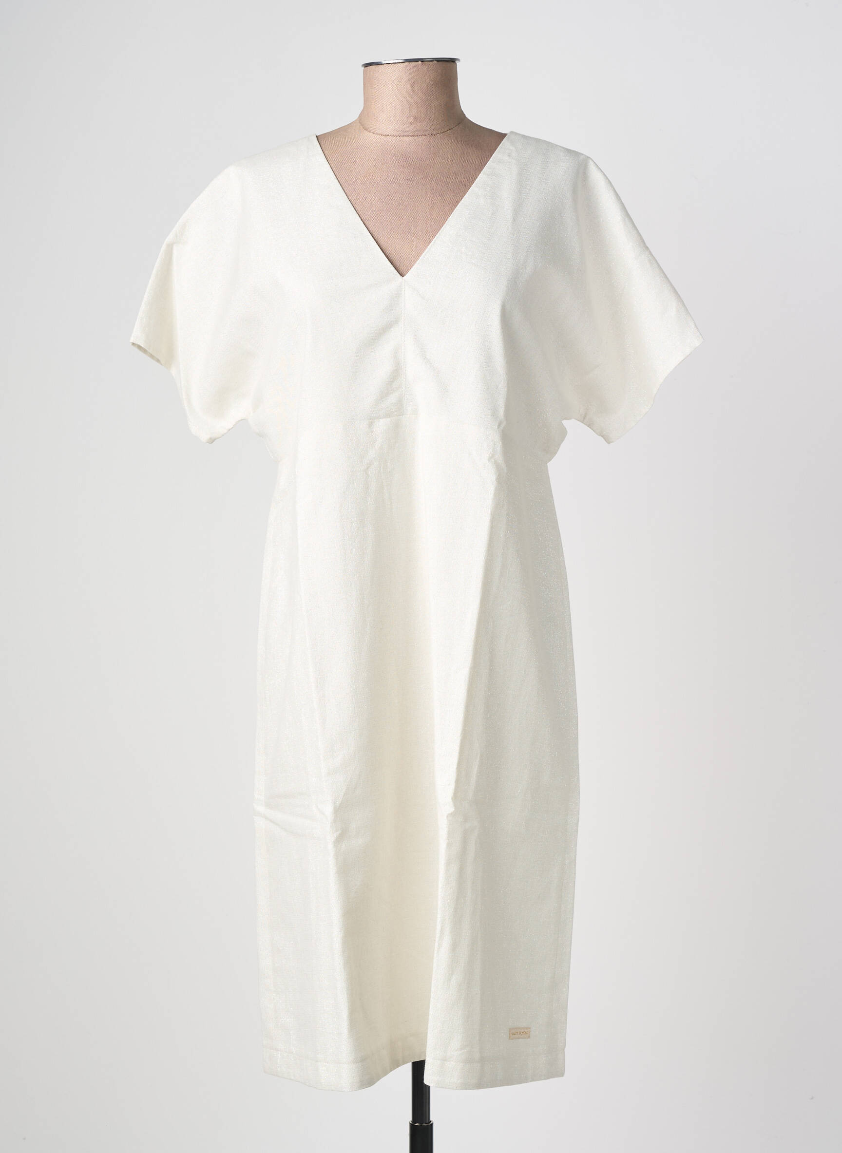 Robe mi-longue manches courtes manches courtes beige SAINT JAMES femme
