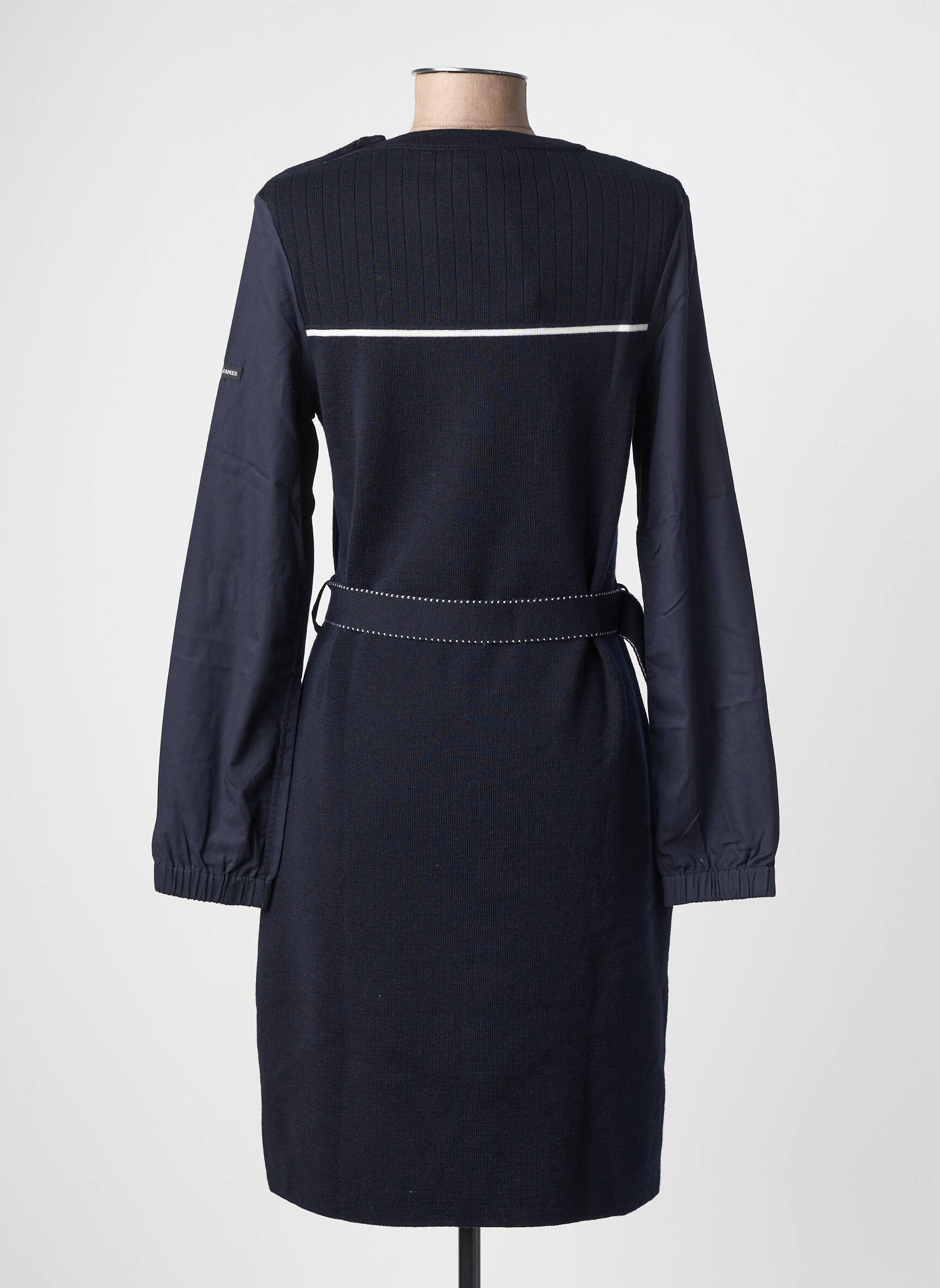 Robe mi-longue manches longues manches longues bleu SAINT JAMES femme