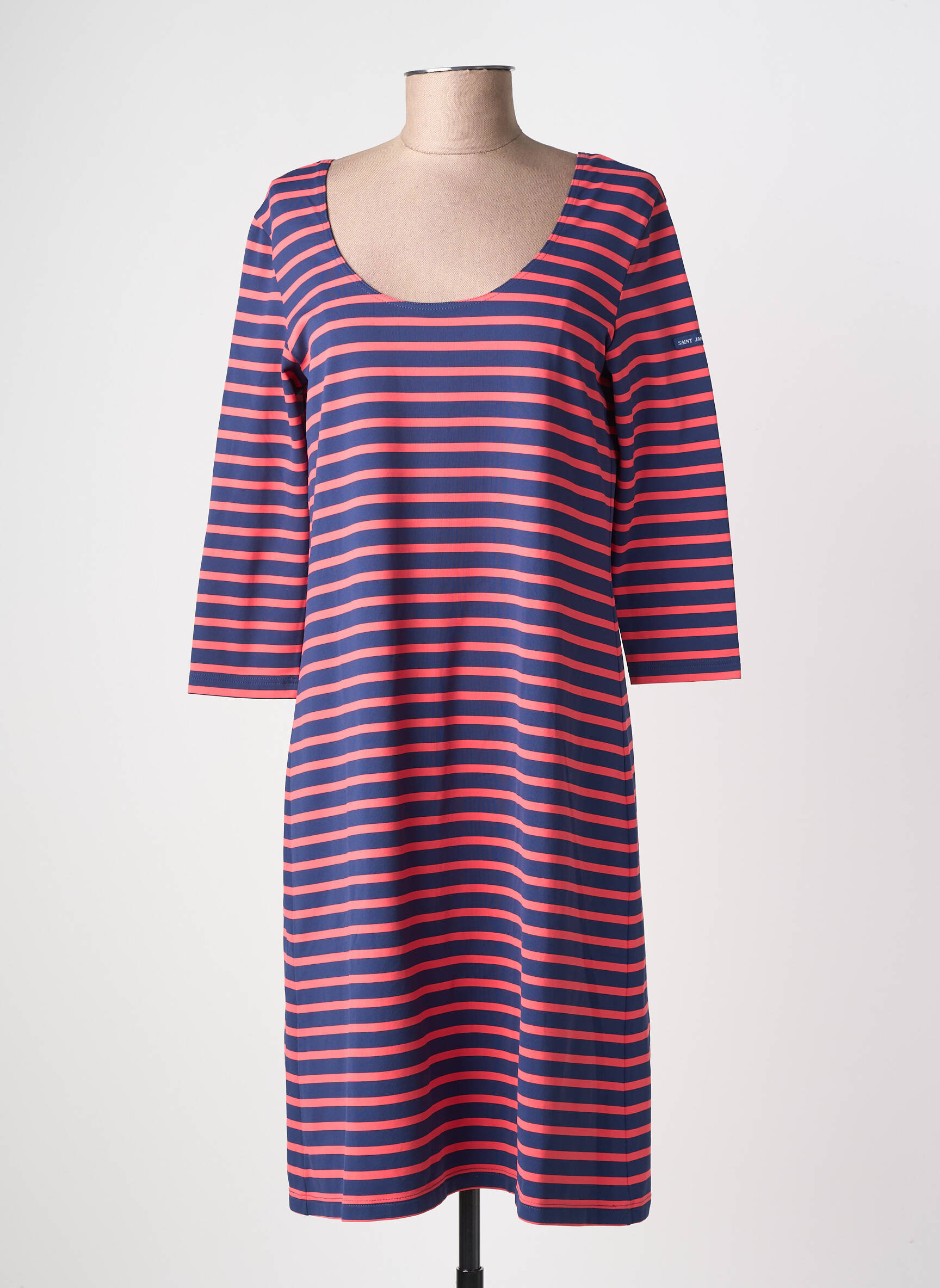 Robe mi-longue manches 3/4 manches 3/4 rose SAINT JAMES femme
