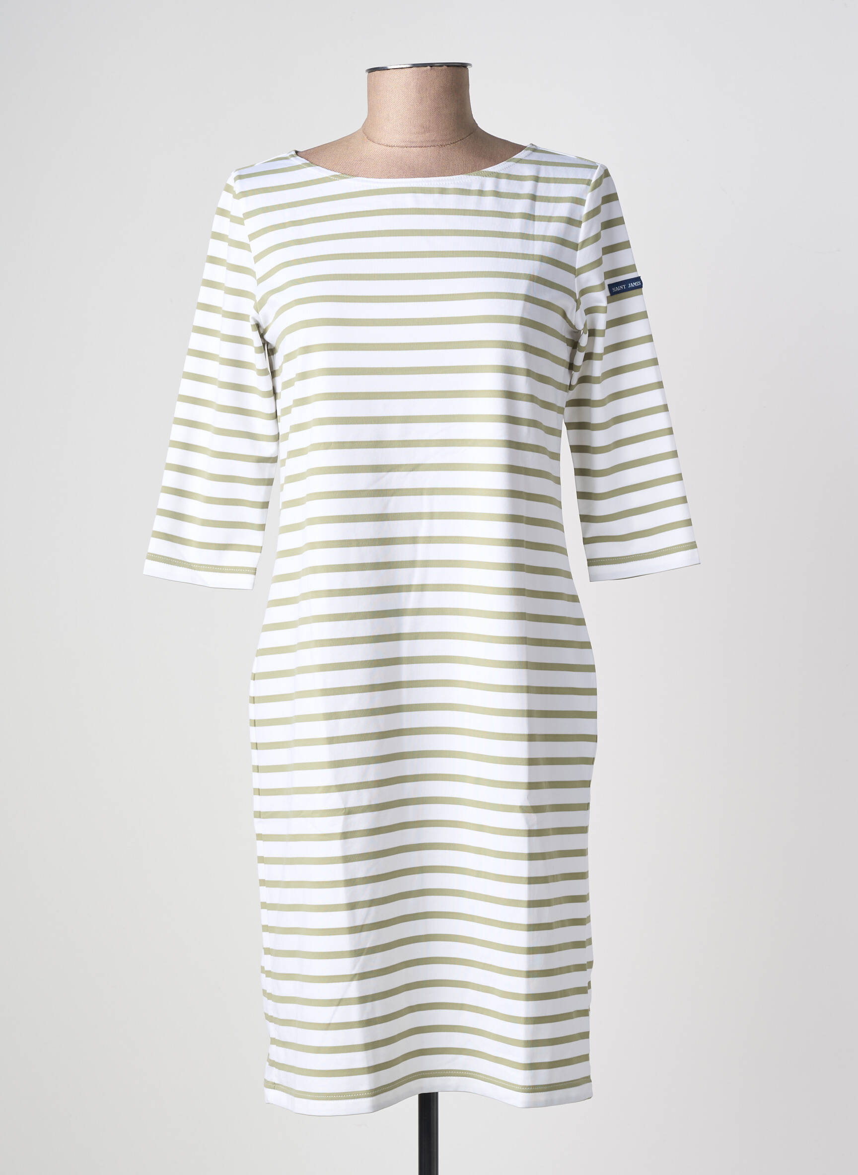 Robe courte manches 3/4 manches 3/4 vert SAINT JAMES femme