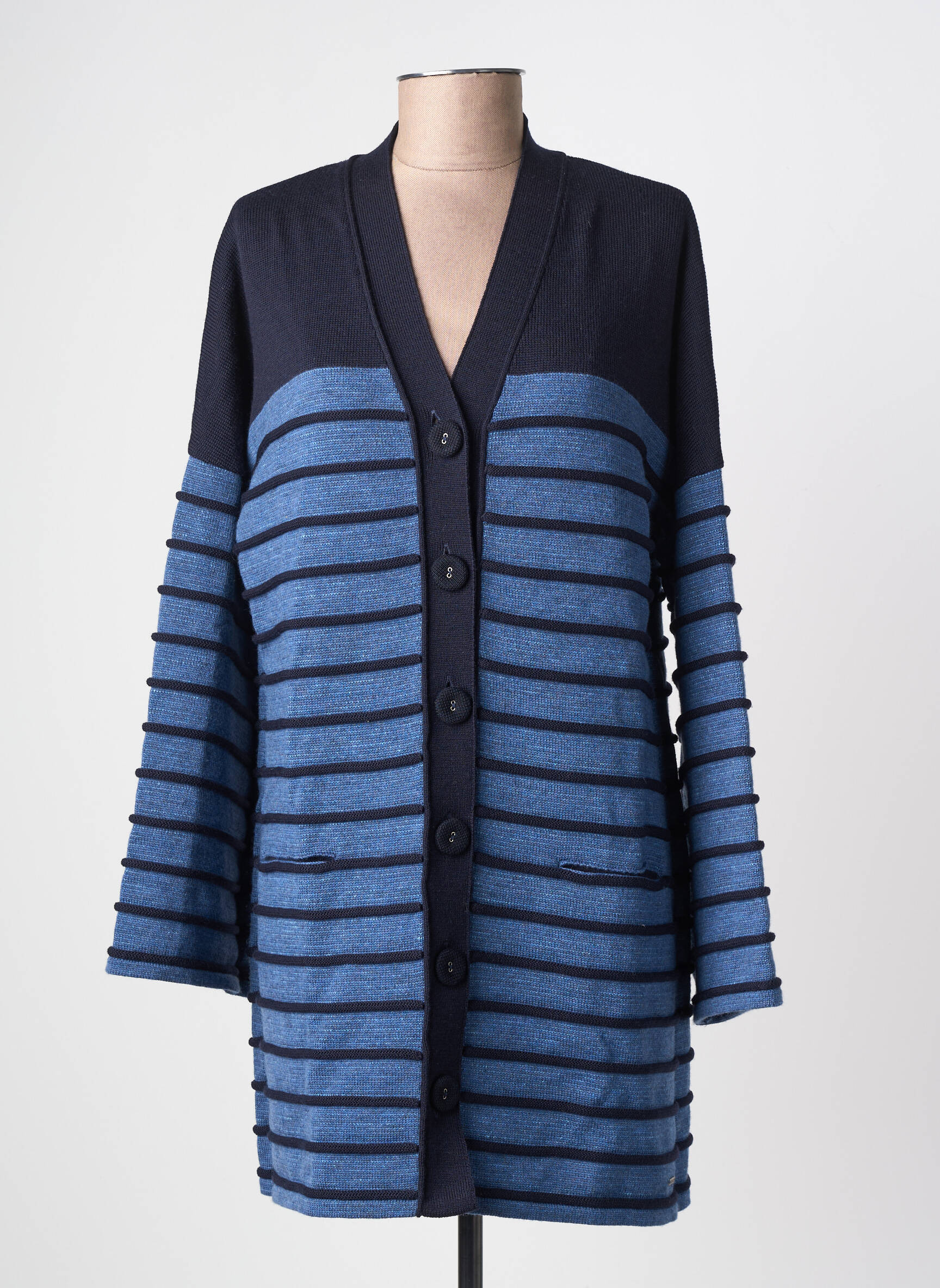 Gilet manches longues stretch bleu SAINT JAMES femme