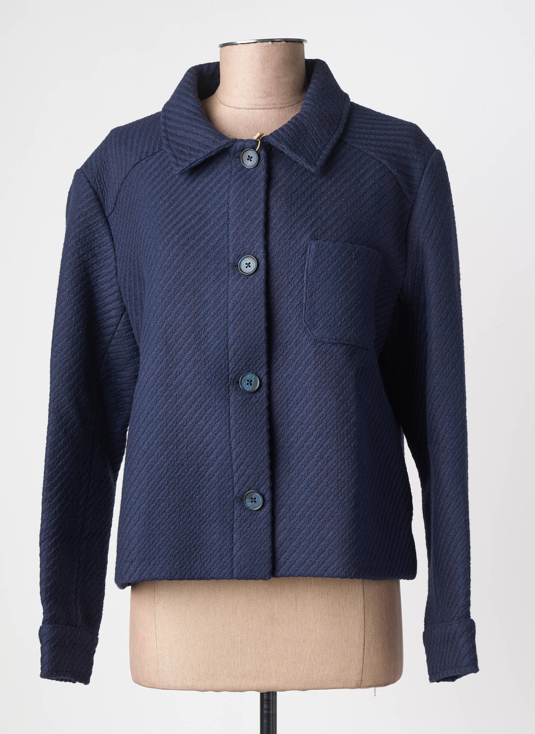 Veste casual coupe droite bleu SAINT JAMES femme