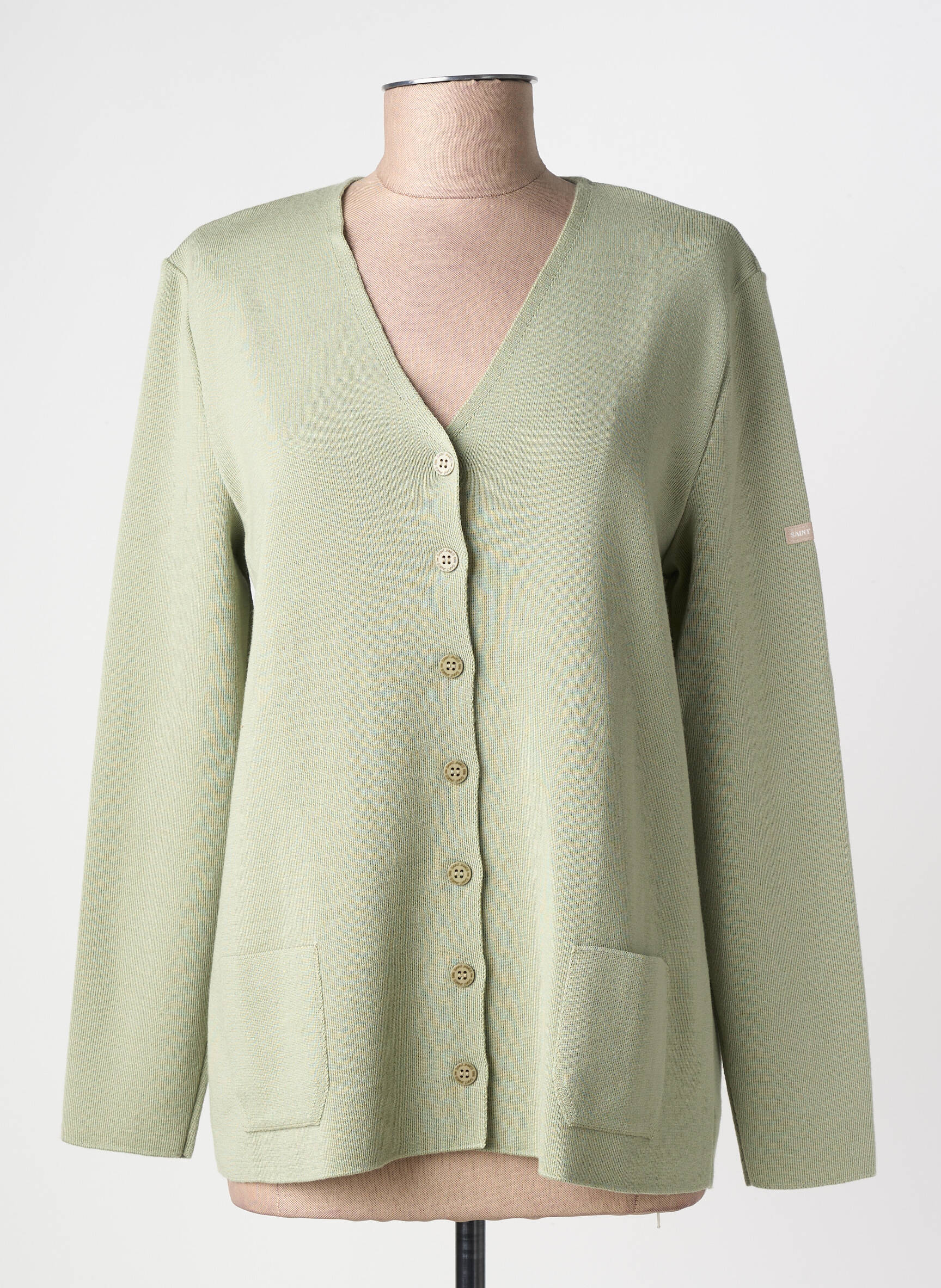 Gilet manches longues stretch vert SAINT JAMES femme
