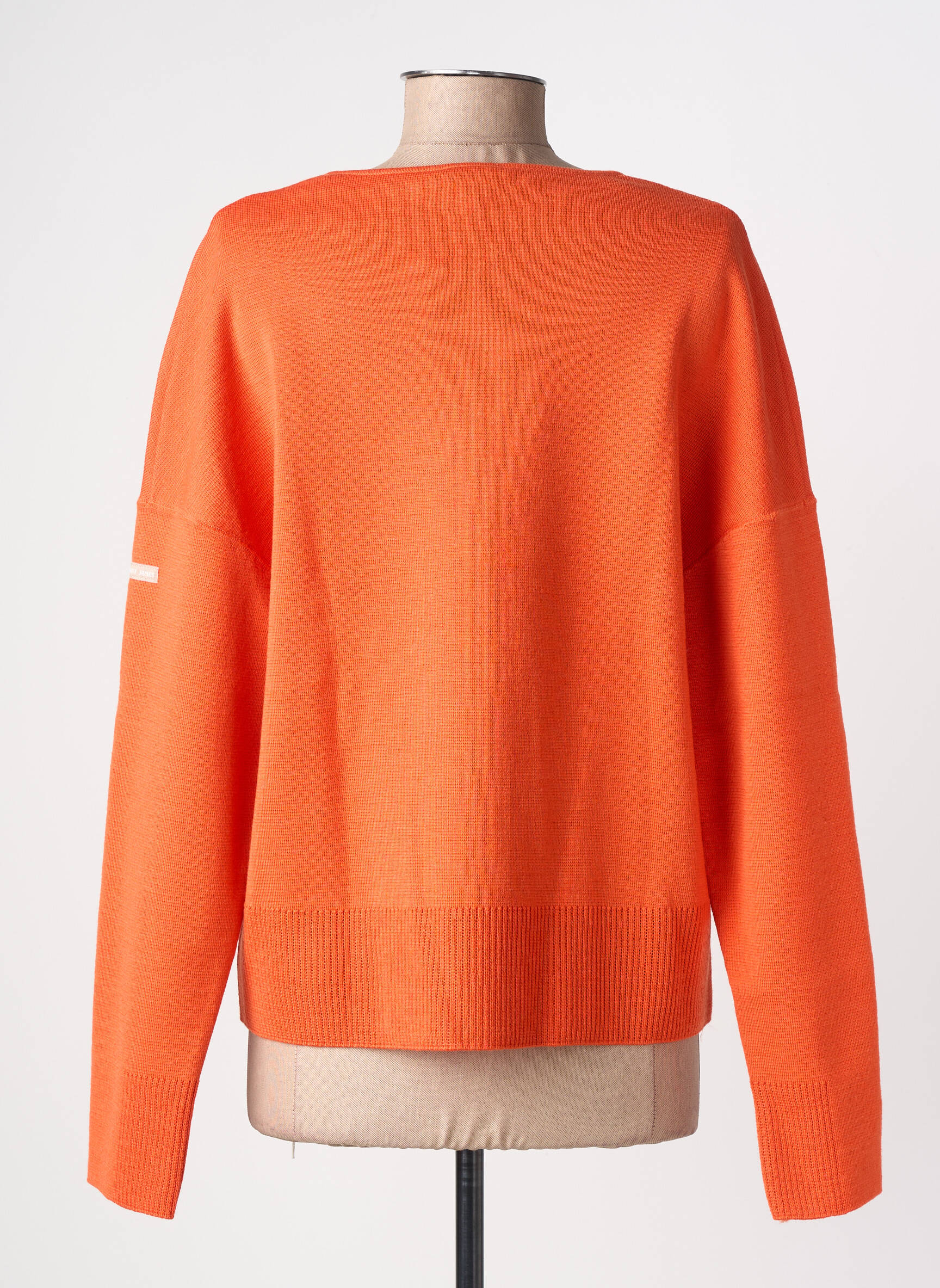 Gilet manches longues col rond orange SAINT JAMES femme