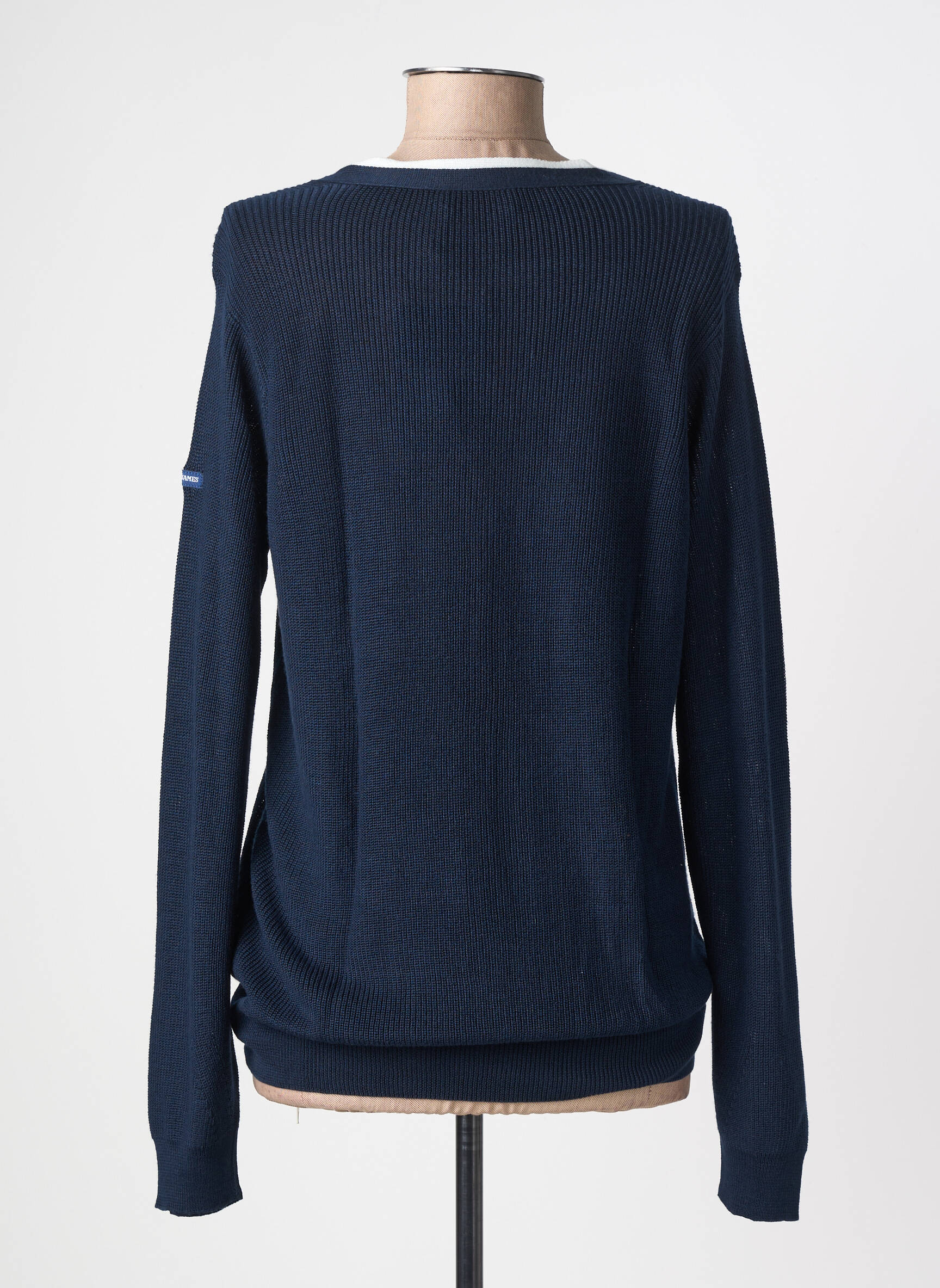 Gilet manches longues resserrée sur le bas bleu SAINT JAMES femme