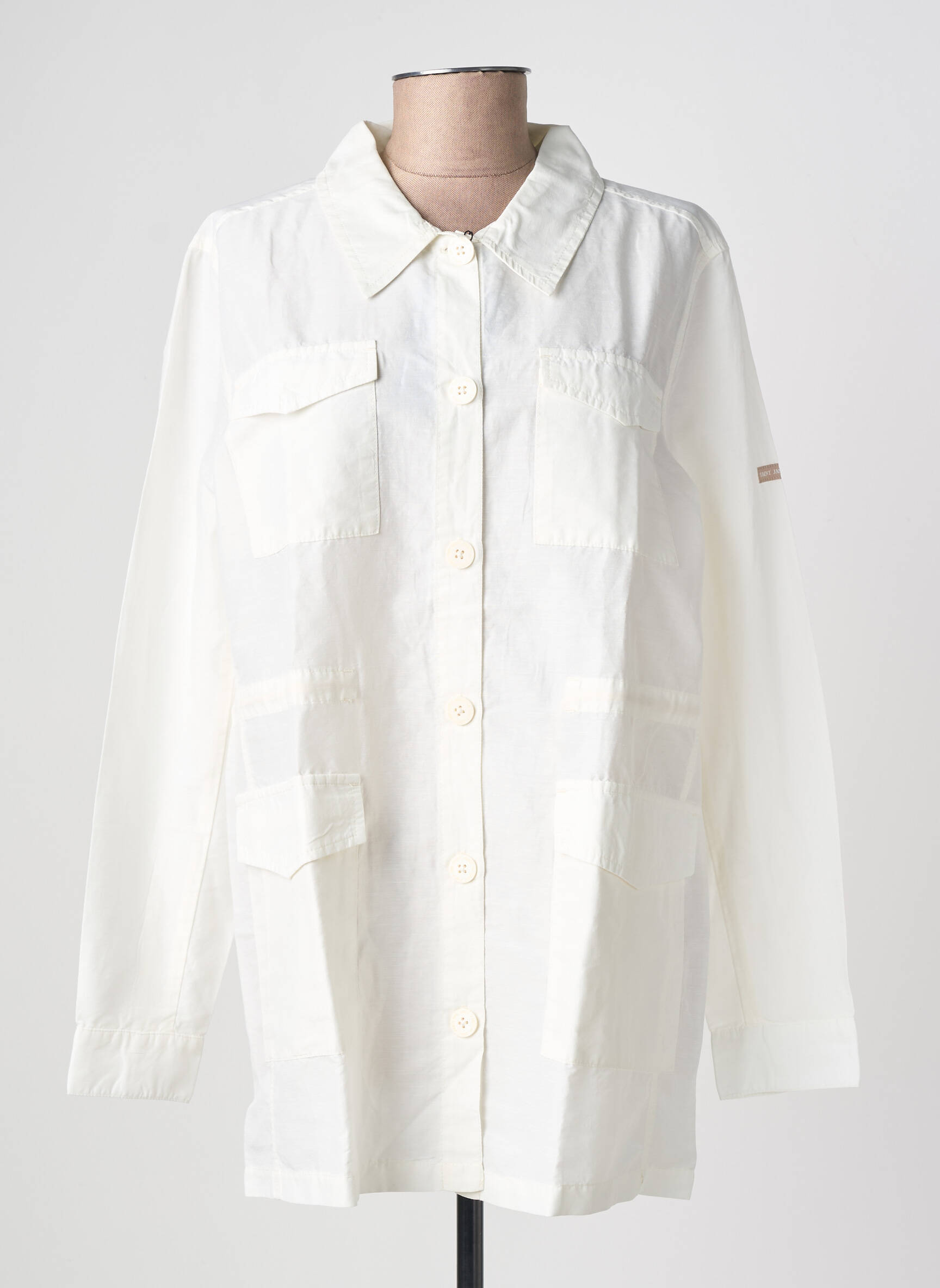 Veste casual poignets boutonnés avec fente beige SAINT JAMES femme
