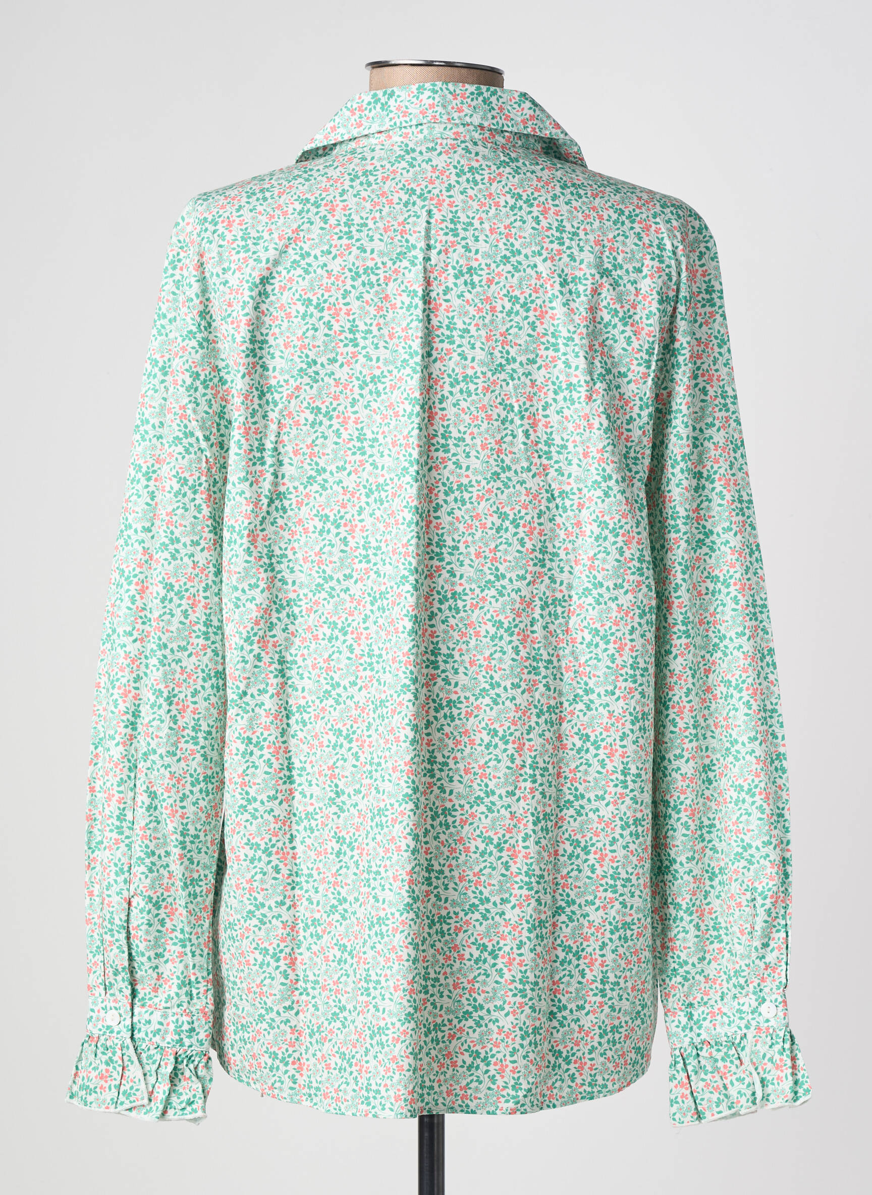 Chemisier imprimé fleurs manches longues vert SAINT JAMES femme