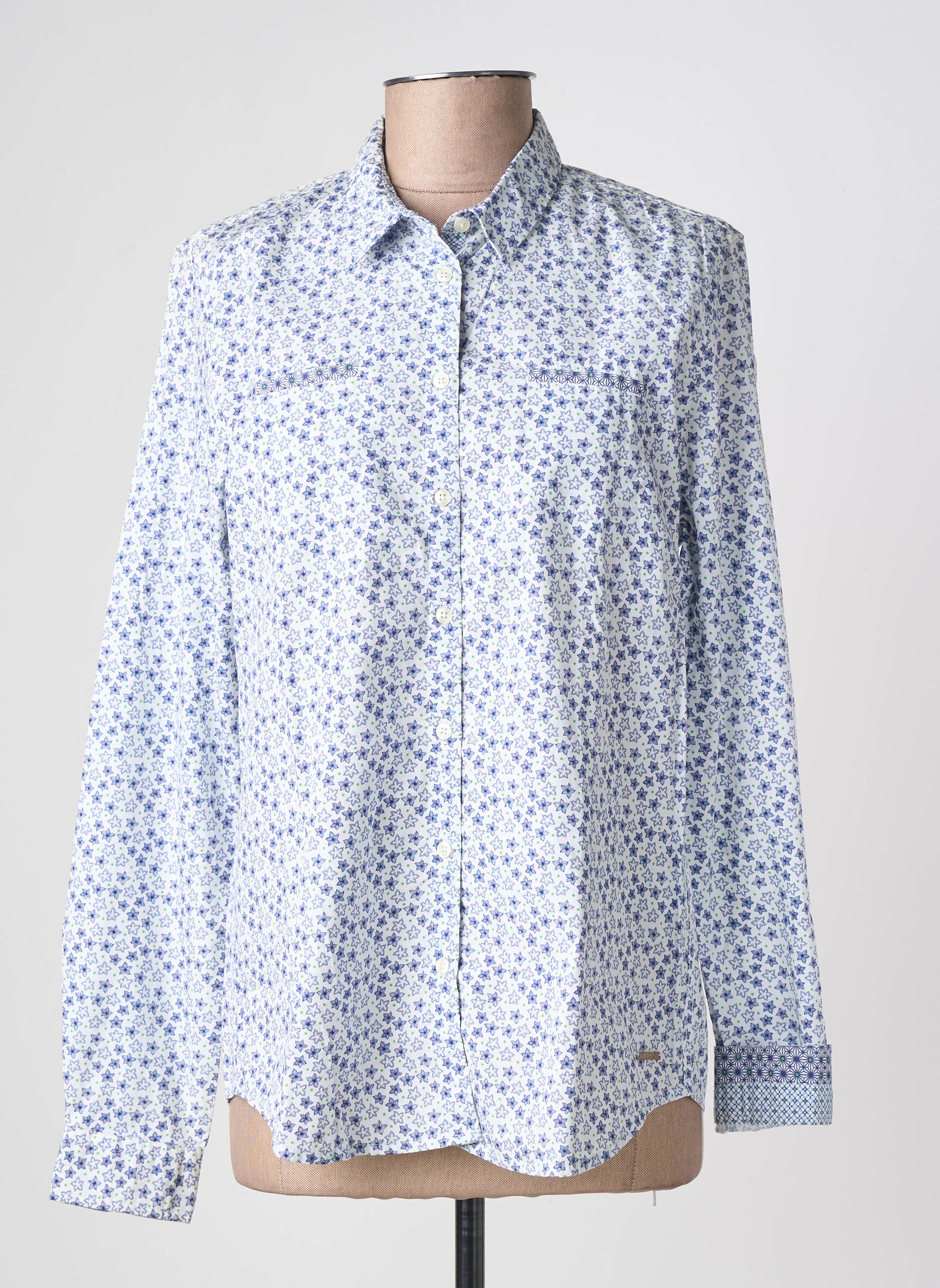 Chemise manches longues poches bleu SAINT JAMES homme