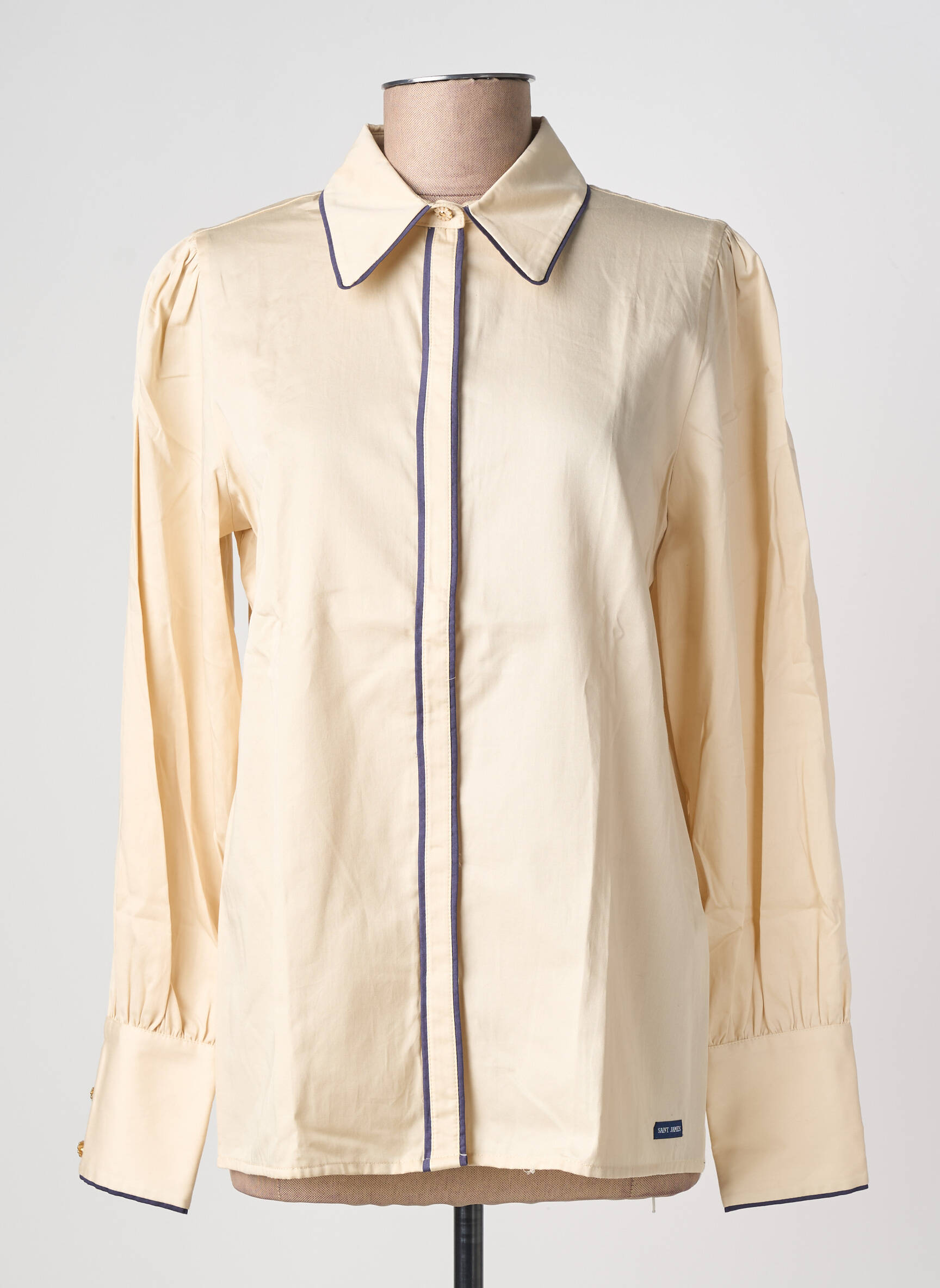Chemisier coupe cintrée manches longues beige SAINT JAMES femme