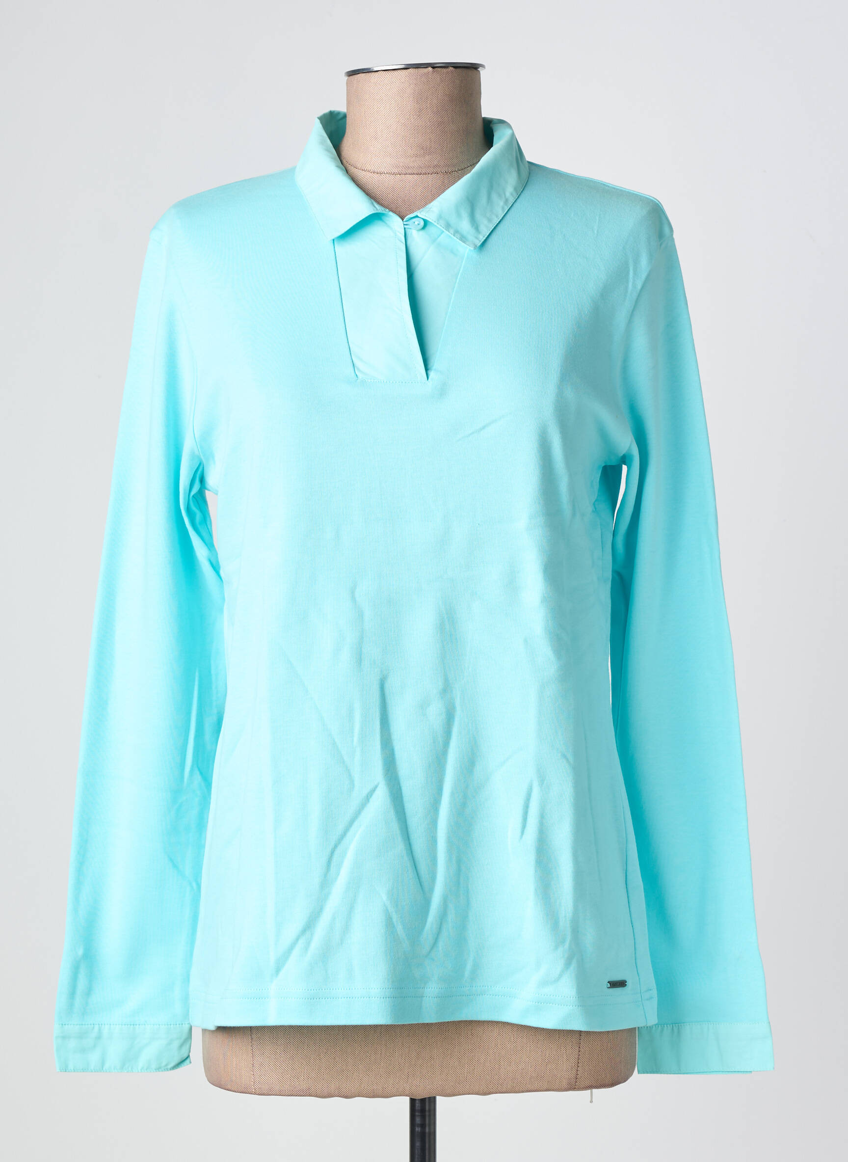 Polo manches longues manches longues bleu SAINT JAMES femme