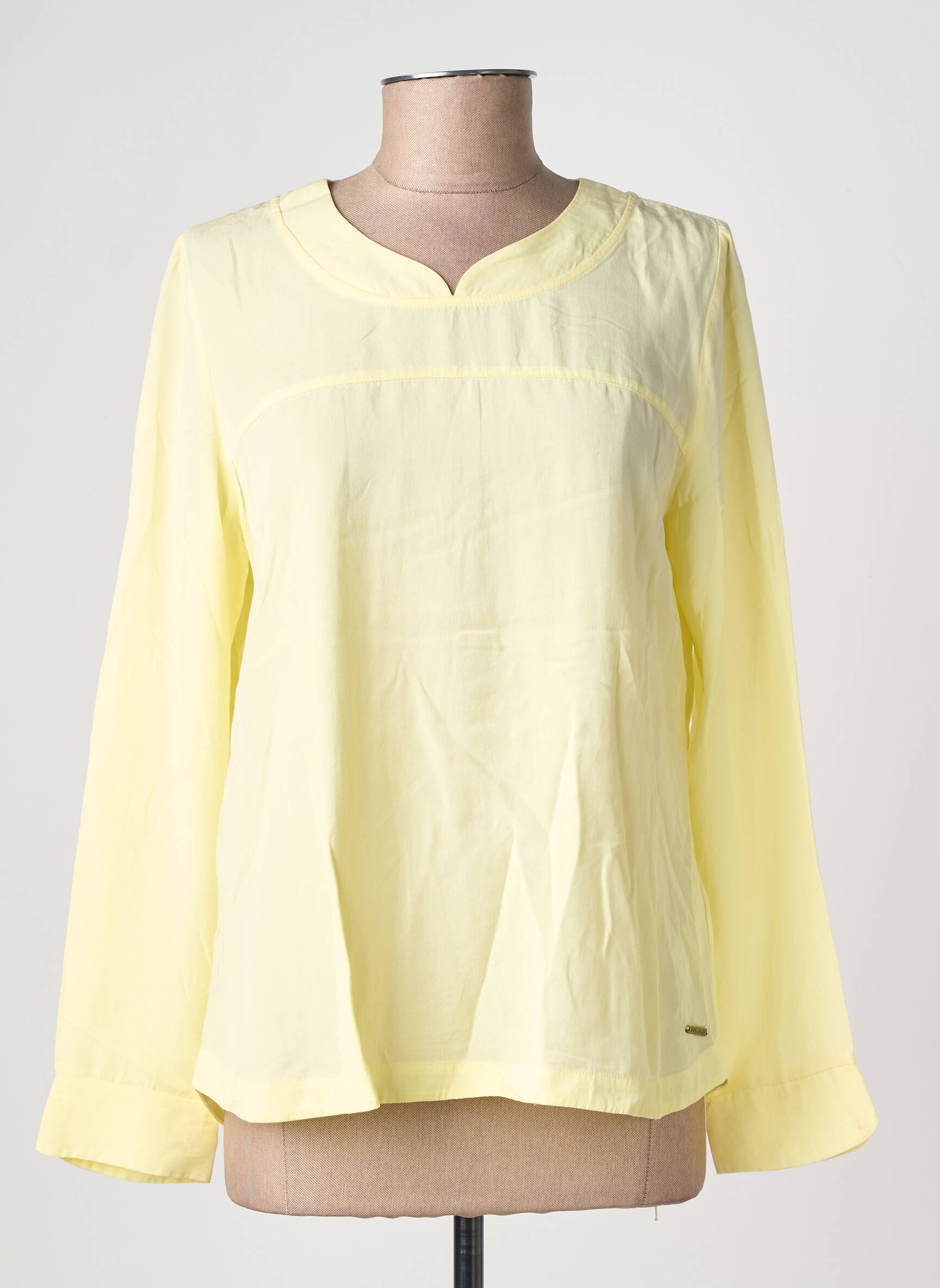 Blouse tissage popeline manches longues jaune SAINT JAMES femme