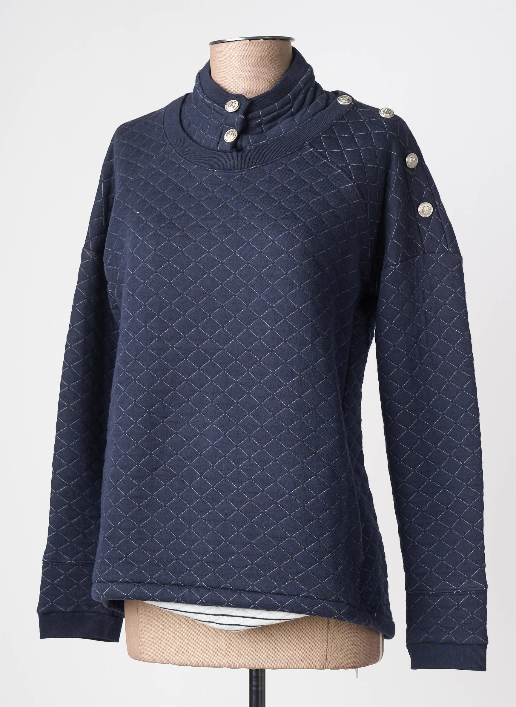 Sweat-shirt stretch manches longues bleu SAINT JAMES femme