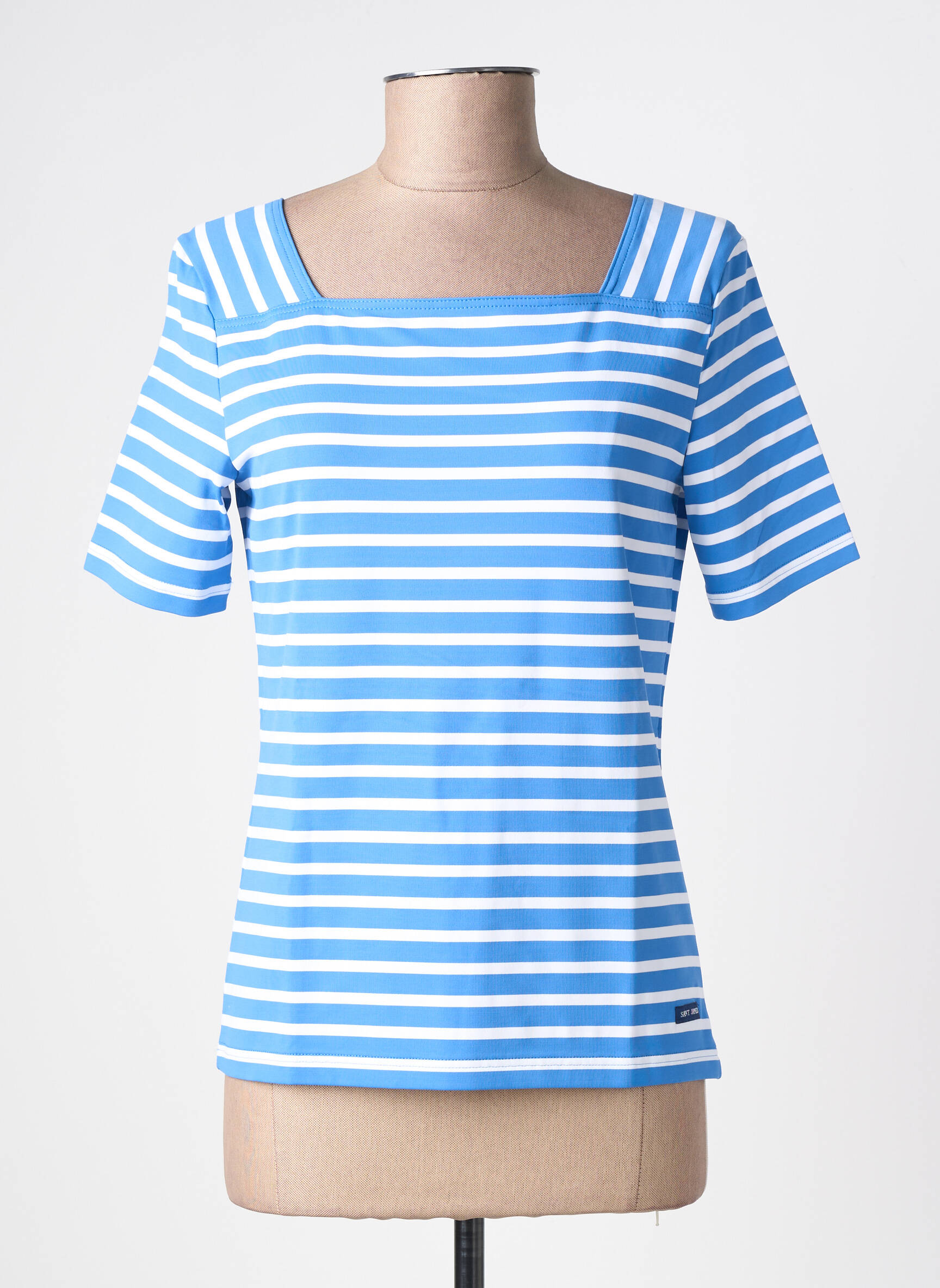 T-shirt stretch manches courtes bleu SAINT JAMES femme