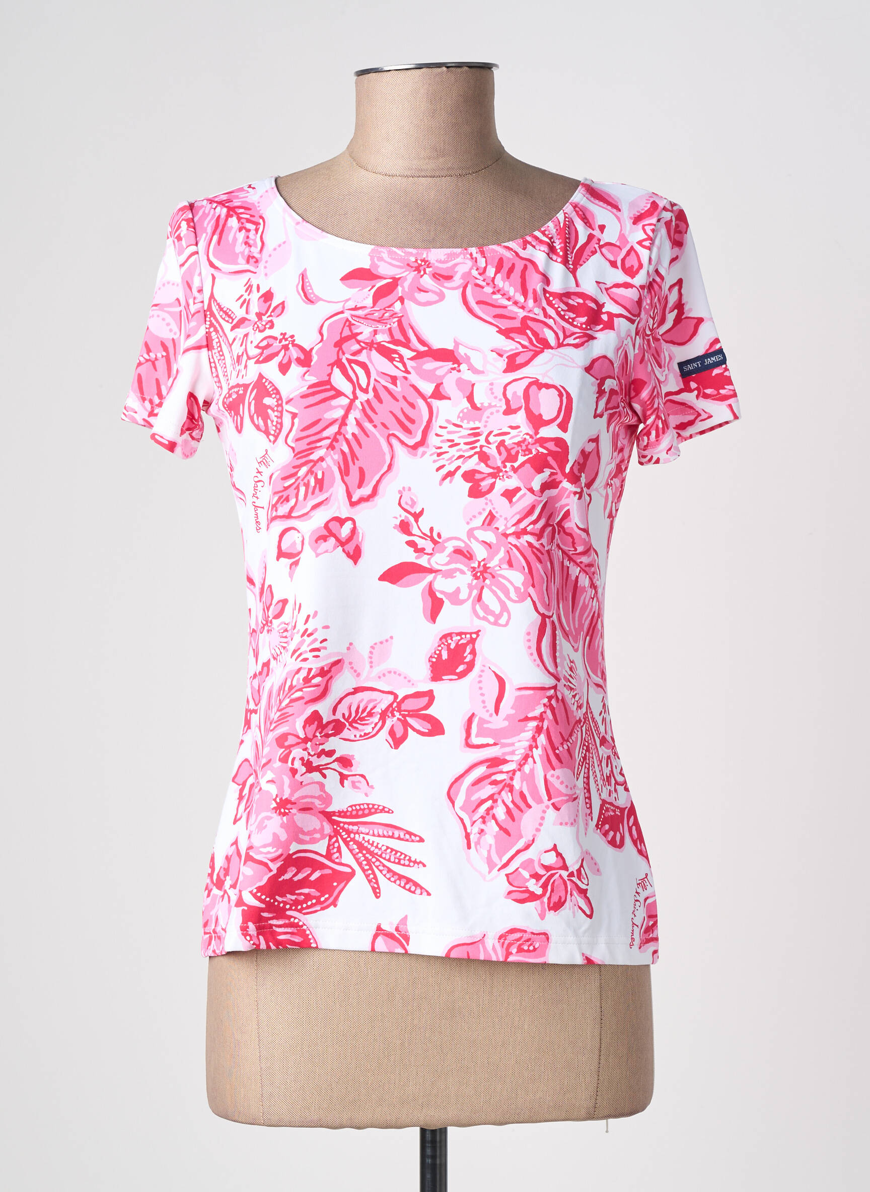 T-shirt stretch manches courtes rose SAINT JAMES femme