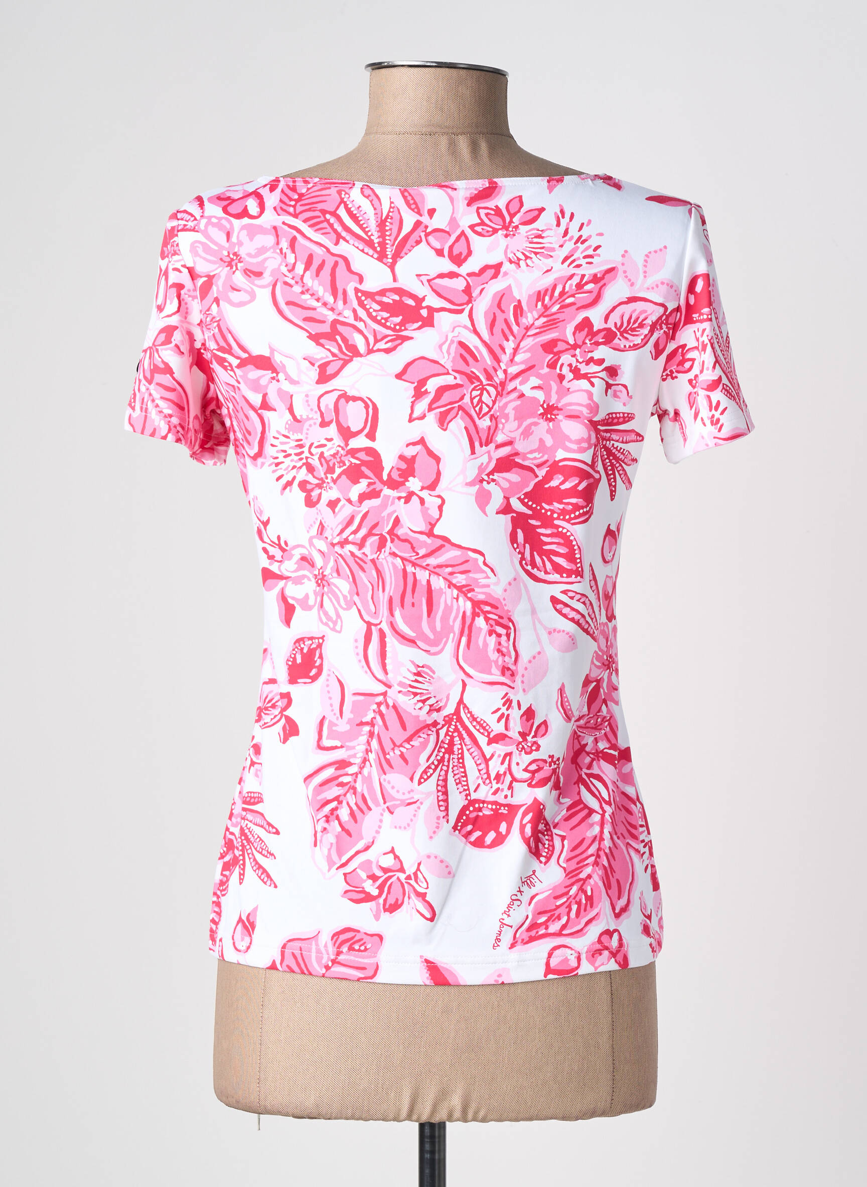 T-shirt stretch manches courtes rose SAINT JAMES femme