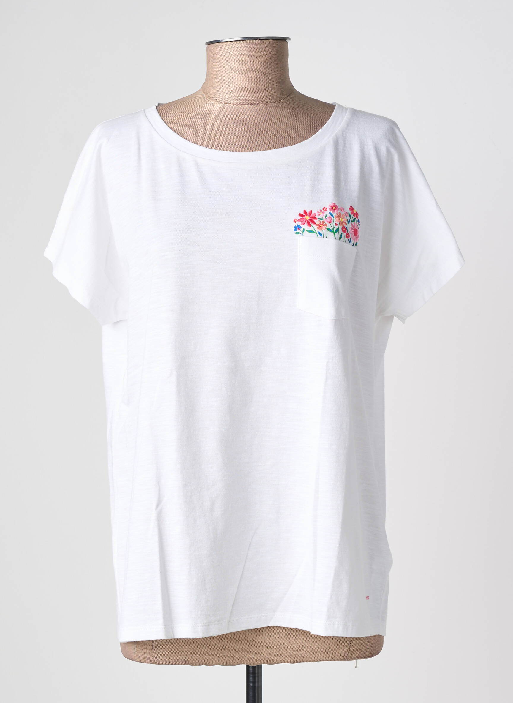 T-shirt coupe droite manches courtes blanc SAINT JAMES femme