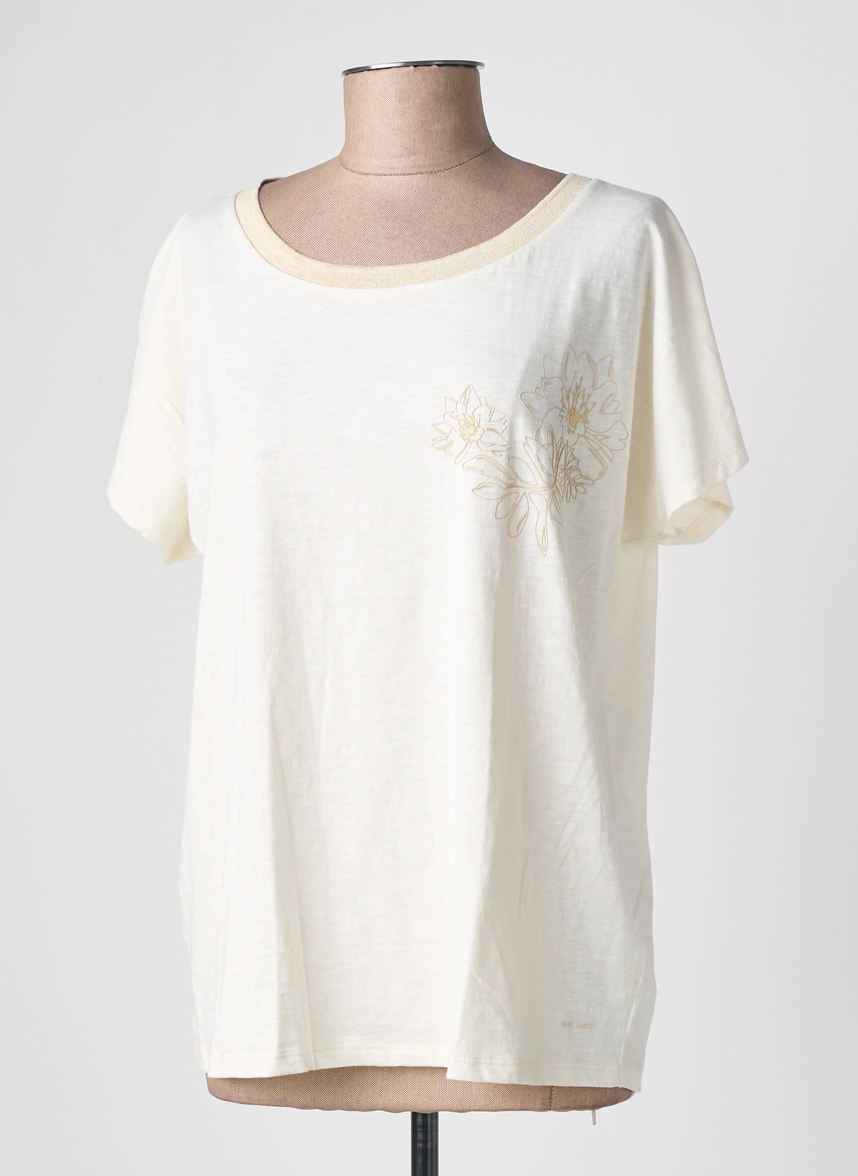 T-shirt coupe droite manches courtes beige SAINT JAMES femme