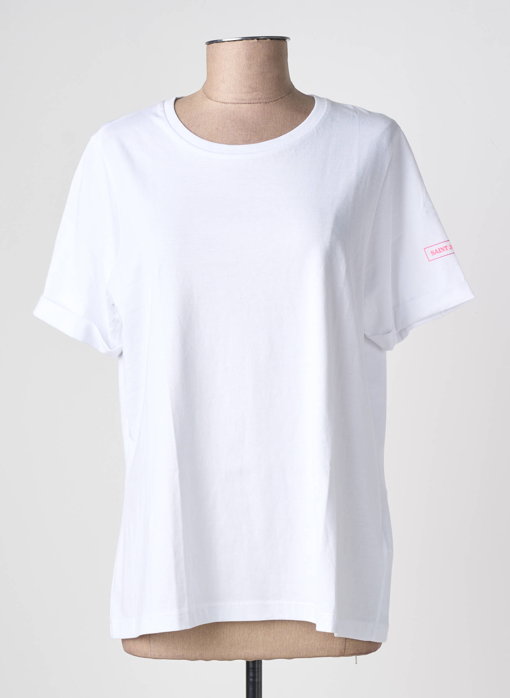 T-shirt coupe cintrée manches courtes blanc SAINT JAMES femme