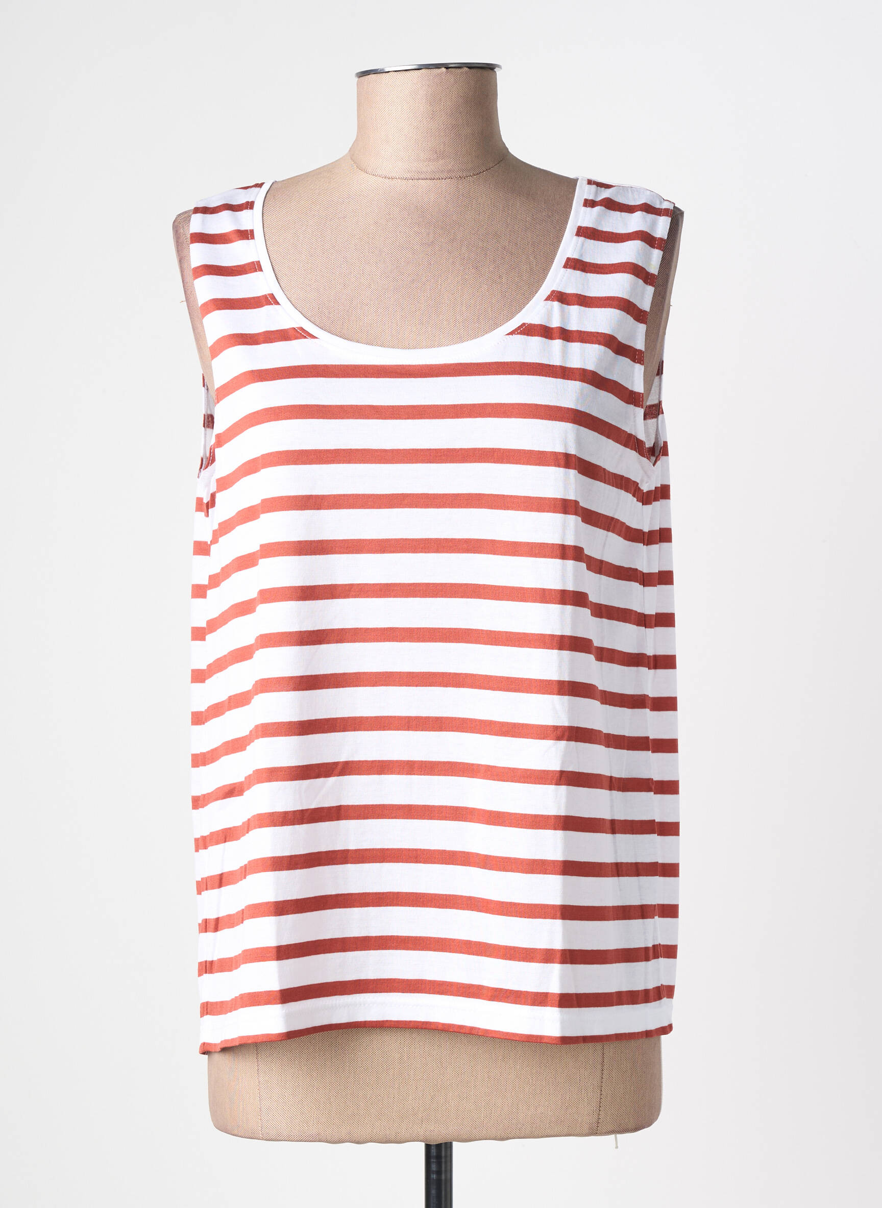 Débardeur coupe droite sans manche marron SAINT JAMES femme