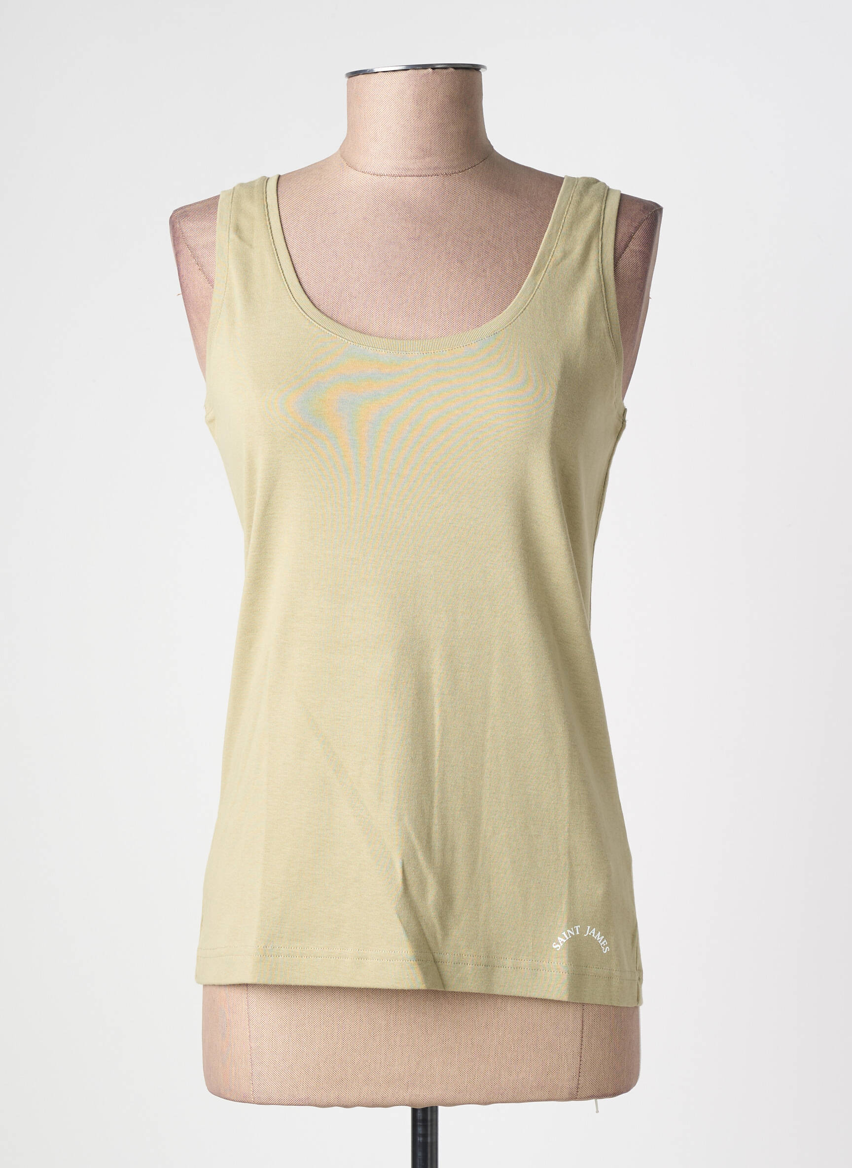 Débardeur stretch sans manche vert SAINT JAMES femme