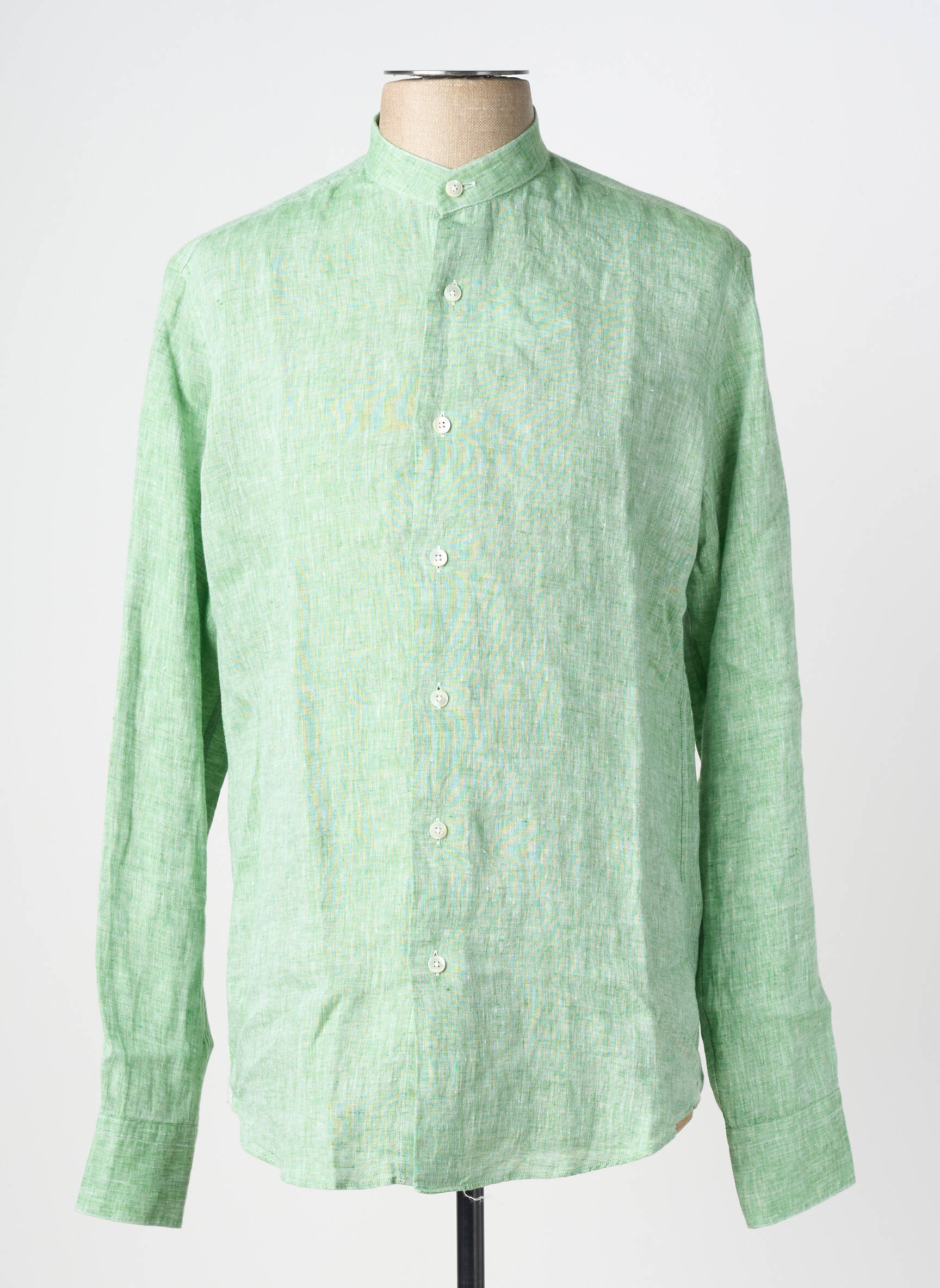 Chemise manches longues coupe cintrée vert GRIGIO homme