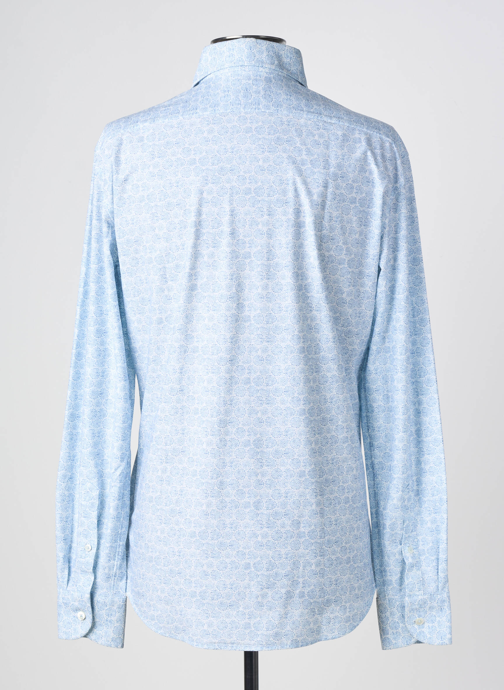 Chemise manches longues imprimé fantaisie bleu TRAIANO homme
