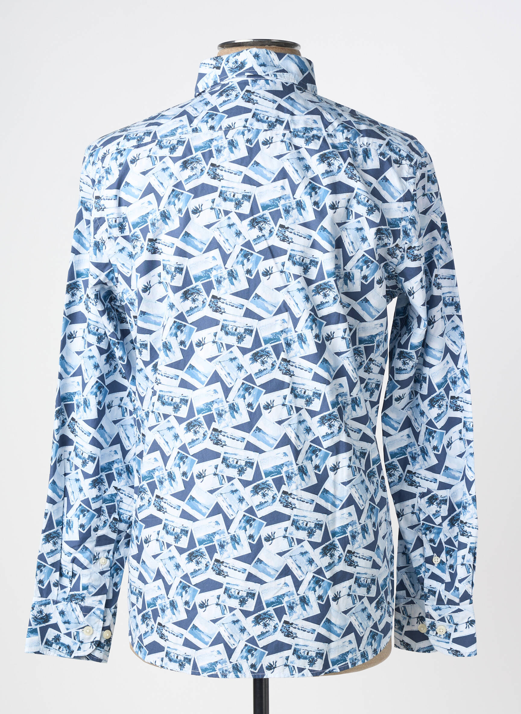Chemise manches longues coupe cintrée bleu SOOBAYA homme