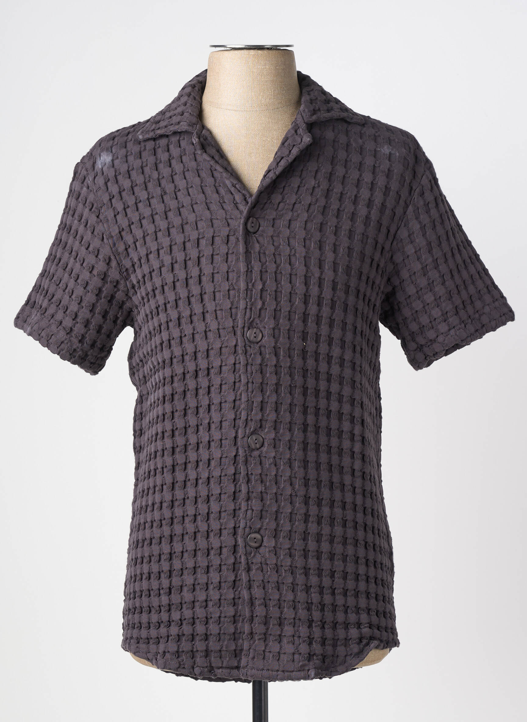 Chemise manches courtes col tailleur gris OAS COMPANY homme