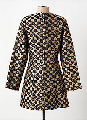 Robe courte fermeture zippée au dos manches longues marron FRNCH femme