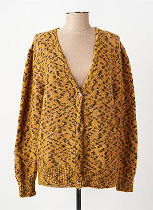 Gilet manches longues resserrée sur le bas marron LEON & HARPER femme