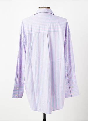 Chemisier tissage popeline manches longues rose SELECTED femme
