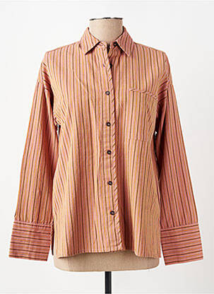 Chemisier tissage popeline manches longues orange MKT STUDIO femme