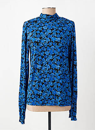 Pull col roulé coupe ajustée manches longues bleu FABIENNE CHAPOT femme