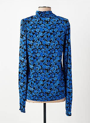 Pull col roulé coupe ajustée manches longues bleu FABIENNE CHAPOT femme